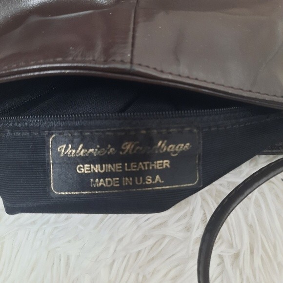 Vintage Valerie Handbags Chocolate Brown Leather Crossbody Bag 90s - Picture 3 of 6